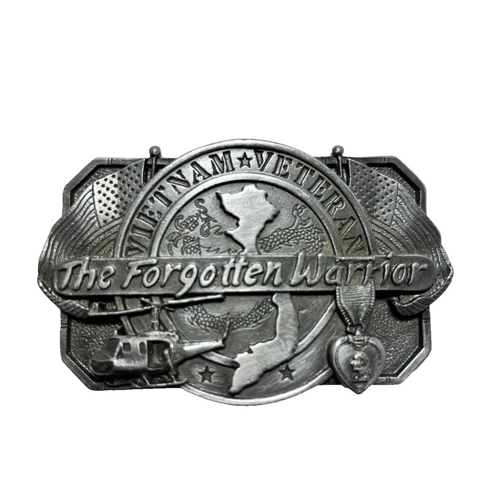 Vintage 1985 Siskiyou Vietnam Veteran The Forgotten Warrior Belt Buckle #30